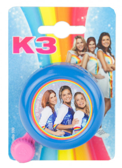 fietsbel K3 meisjes staal 55 mm lichtblauw