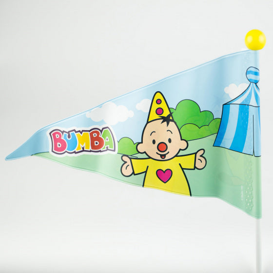 fietsvlag Bumba junior 150 cm vinyl wit/geel