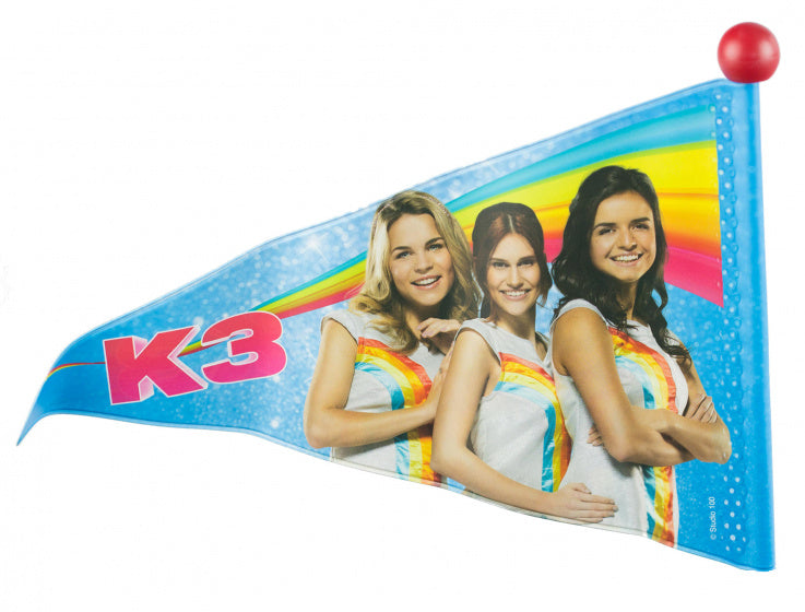 fietsvlag K3 junior 150 cm vinyl blauw/rood