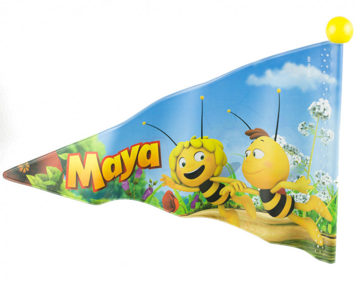 fietsvlag Maya de Bij junior 150 cm vinyl wit/geel