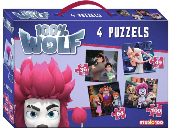 legpuzzel 100% Wolf junior karton paars 4 stuks