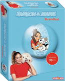 strandbal Samson & Marie junior 33 cm vinyl blauw