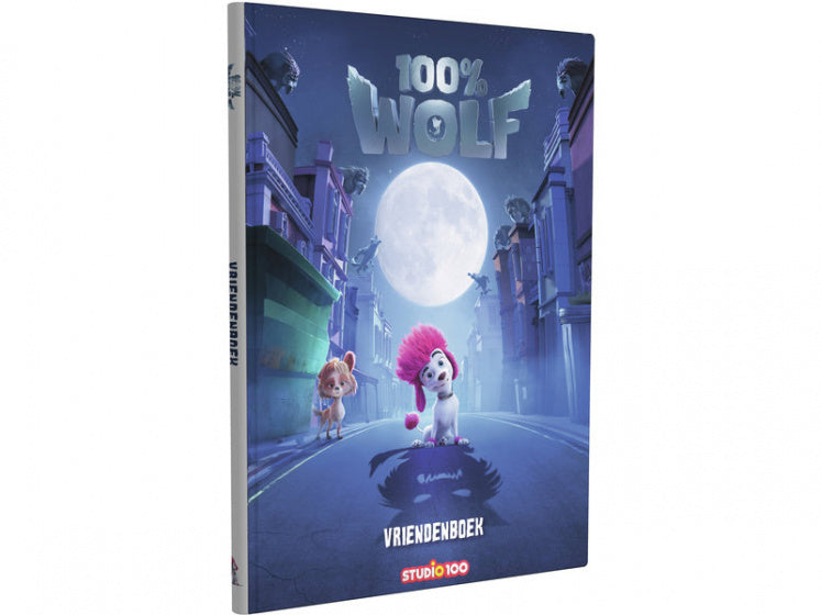 vriendenboek 100% Wolf junior 20,5 cm karton paars