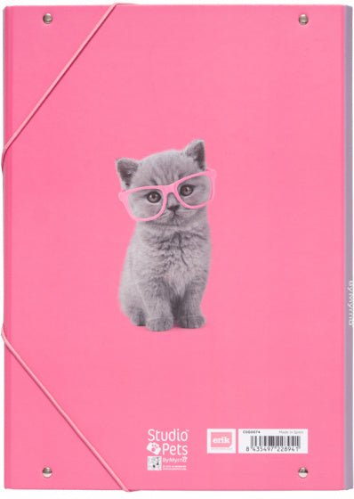 elasto-/foldermap Cats A4 34 x 24 cm karton lila/roze