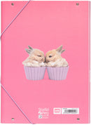 elasto-/foldermap Rabbits A4 34 x 24 cm karton roze