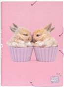 elasto-/foldermap Rabbits A4 34 x 24 cm karton roze