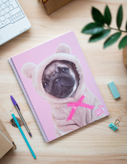 schrijfblok geruit meisjes 5 mm A4 papier roze