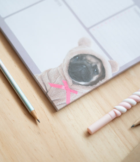 weekplanner honden 21 x 29,7 cm A4 roze 54 vellen