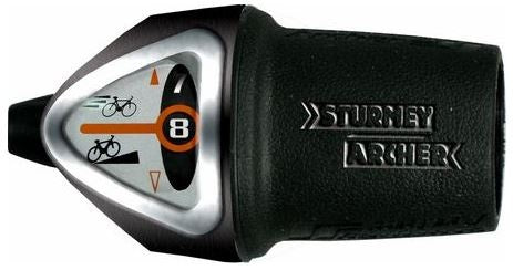 Draaiversteller 8 speed Sturmey Archer HSJ-955 Twistgrip - Zwart/Zilver