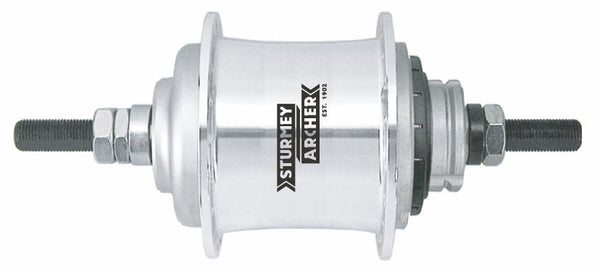Versnellingsnaaf Sturmey Archer S-RF3 3 speed vrijloop - 36 gaats - zilver