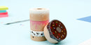 decoratietape donut 2,3 cm papier wit/roze 4 stuks