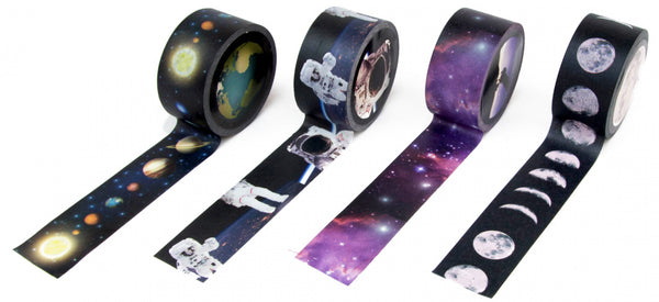 decoratietape ruimte 2,3 cm papier 10M 4 stuks