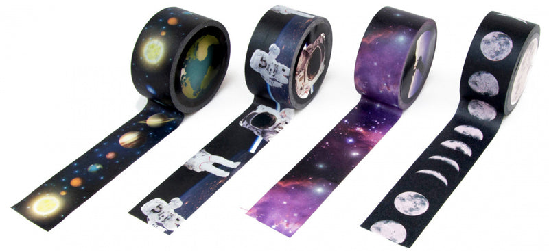 decoratietape ruimte 2,3 cm papier 10M 4 stuks