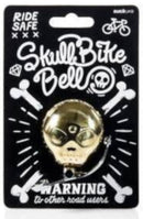 fietsbel Doodshoofd 6,5 x 4 cm staal/messing goud