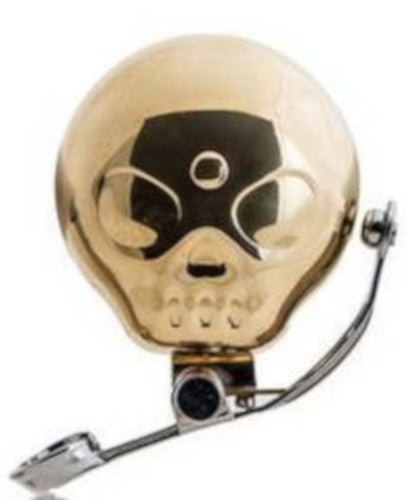 fietsbel Doodshoofd 6,5 x 4 cm staal/messing goud