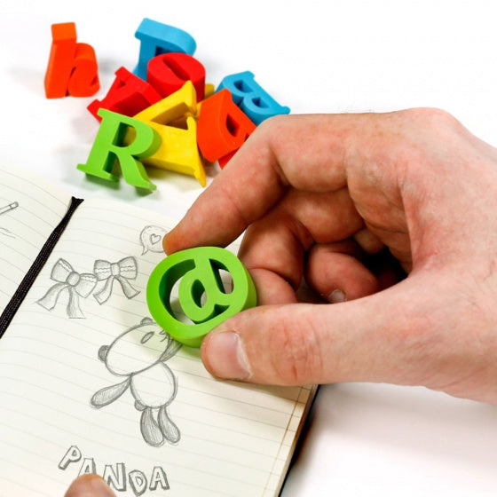 gummen Alfabet 2,2 x 2,6 cm rubber 350-delig