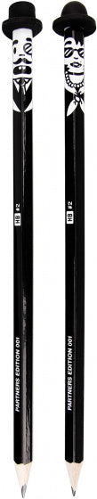HB-potloden mensen 18 cm hout/grafiet zwart 2-delig