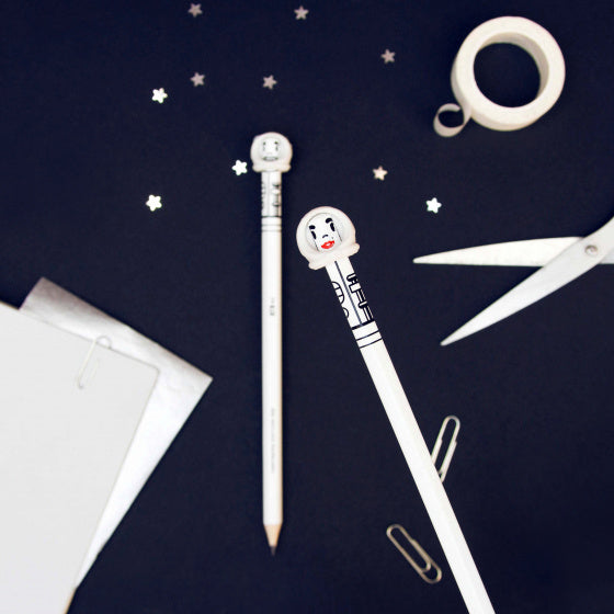 HB-potloden ruimte 18 cm hout/grafiet wit 2-delig