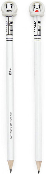HB-potloden ruimte 18 cm hout/grafiet wit 2-delig