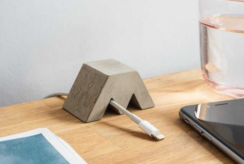kabelhouder USB 3,5 x 5,6 cm beton grijs