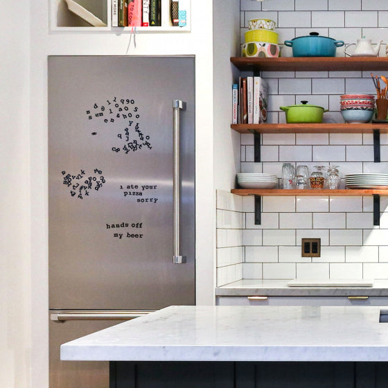 koelkastmagneten alfabet 1,5 cm rubber zwart 201 stuks