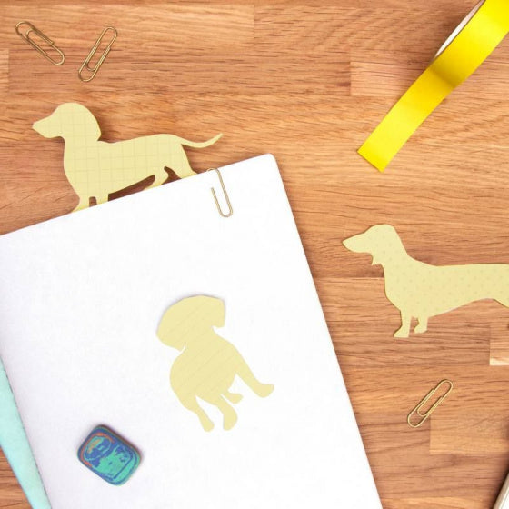 memoblaadjes zelfklevend hond 8 cm papier crème 3 stuks