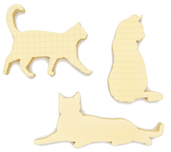 memoblaadjes zelfklevend kat 8 cm papier crème 3 stuks