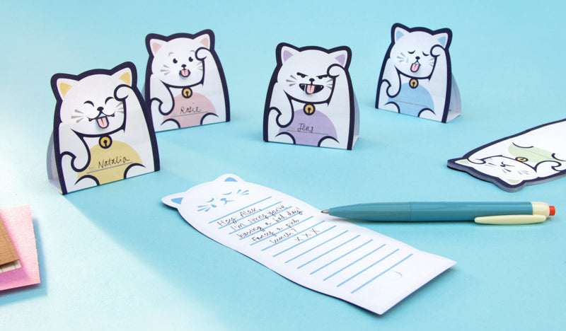 memoblokken zelfklevend kat 16,3 cm papier wit 5 stuks