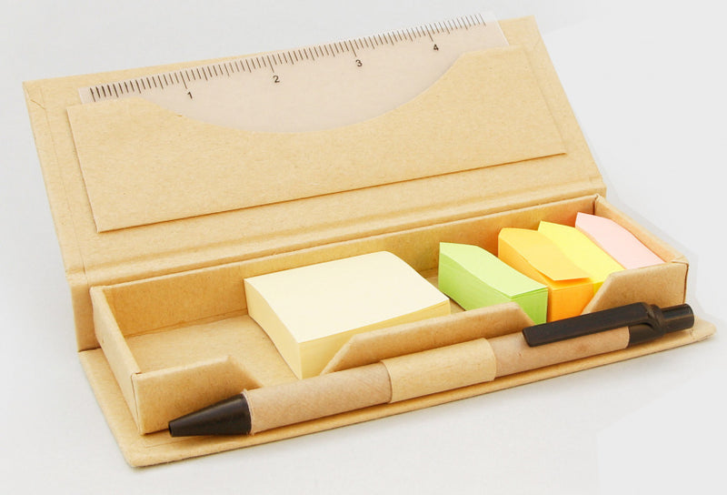 memoset in etui 15,6 x 6,3 cm karton bruin 10-delig