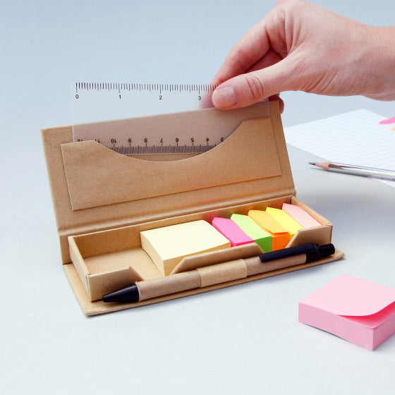 memoset in etui 15,6 x 6,3 cm karton bruin 10-delig