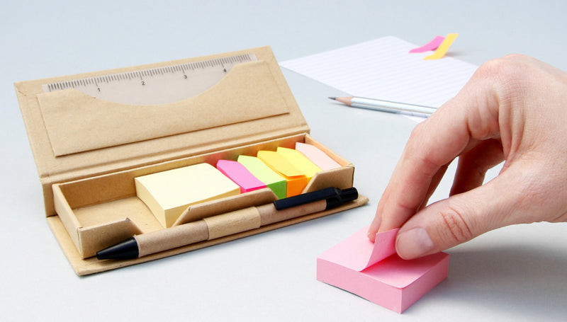 memoset in etui 15,6 x 6,3 cm karton bruin 10-delig