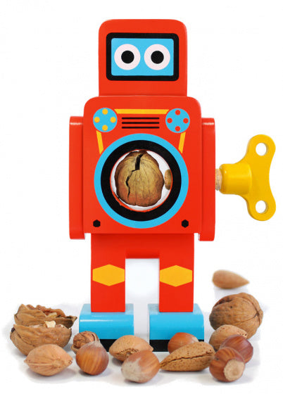 notenkraker robot 22 x 14 cm hout rood