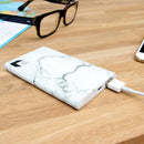 powerbank Marble 11 x 6,8 cm aluminium wit 2-delig
