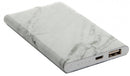 powerbank Marble 11 x 6,8 cm aluminium wit 2-delig