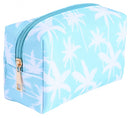 Make-up tasje Palmboom 17 x 9,5 x 7 cm blauw