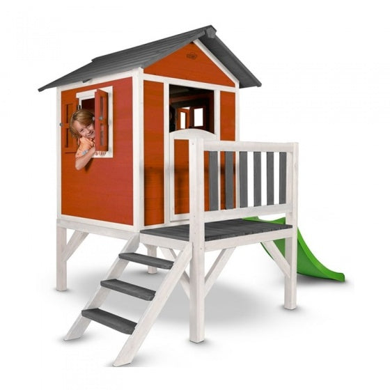 speelhuis Lodge XL rood/wit 190 x 260 x 167 cm