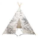 tipitent wereldkaart 160 cm wit/zwart