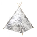 tipitent wereldkaart 160 cm wit/zwart