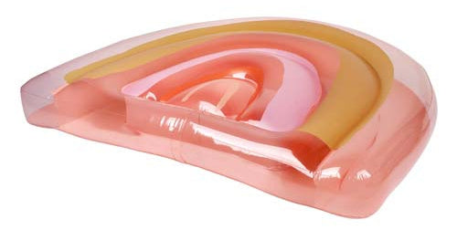 luchtbed regenboog 105 x 140 cm PVC roze/oranje
