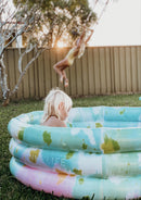 opblaaszwembad Tie Dye 130 x 39 cm PVC groen/roze