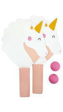 strandtennisset Outdoor eenhoorn 31 x 19 cm wit/roze