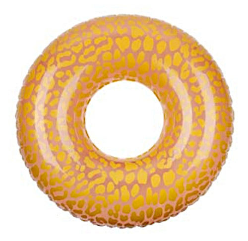 zwemband panter 110 x 35 cm PVC roze/oranje