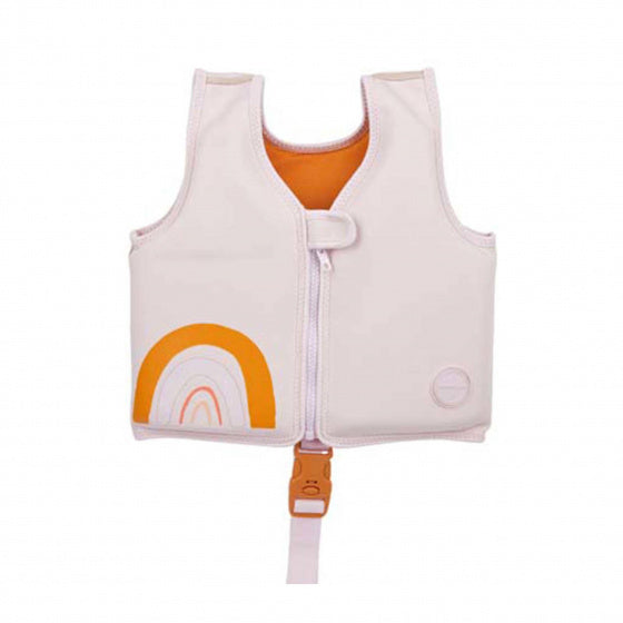 zwemvest junior neopreen wit/oranje maat 1-2 jaar