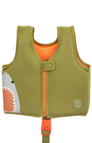 zwemvest Swimtime junior neopreen kaki mt 2-3 jaar