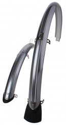 Spatbordset 28" 45 mm kunststof compleet met stangenset - zilver