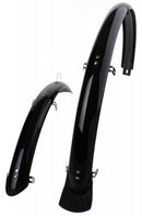 Spatbordset 28" 50 mm kunststof compleet met stangenset - zwart