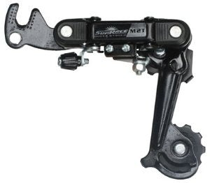 Achterderailleur 6/7-speed Sunrace RDM2T met lange kooi - directe montage (haak) - zwart