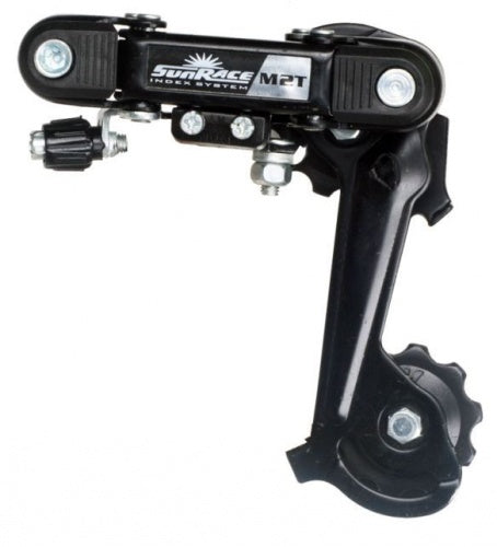 Achterderailleur 6/7-speed Sunrace RDM2Tmet lange kooi - directe montage (oog) - zwart