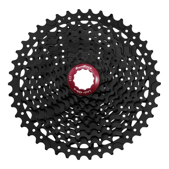 Cassette 11 speed Sunrace CSMX8 11-46T - zwart / rood