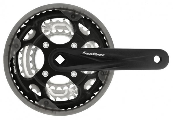 Crankstel 7/8 speed SunRace FCM300 48-38-28T/170mm voor vierkante as - zwart